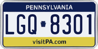 PA license plate LGQ8301