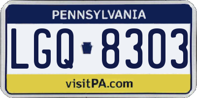 PA license plate LGQ8303