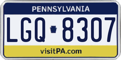 PA license plate LGQ8307