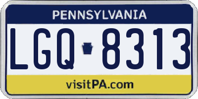 PA license plate LGQ8313