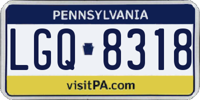 PA license plate LGQ8318