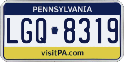 PA license plate LGQ8319
