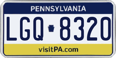 PA license plate LGQ8320