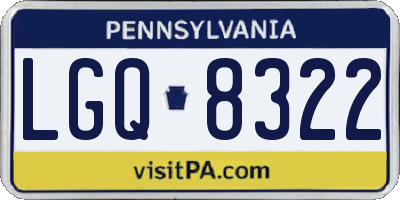 PA license plate LGQ8322