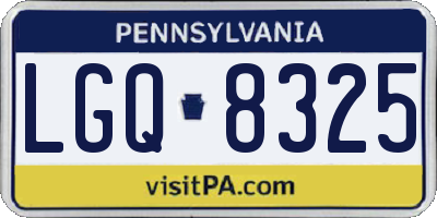 PA license plate LGQ8325