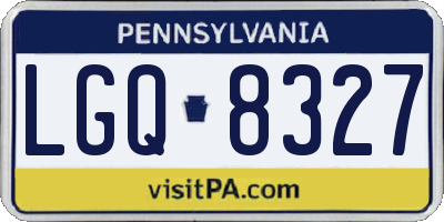 PA license plate LGQ8327