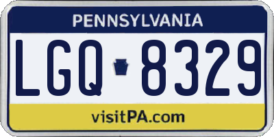 PA license plate LGQ8329