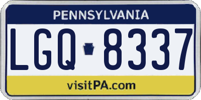 PA license plate LGQ8337