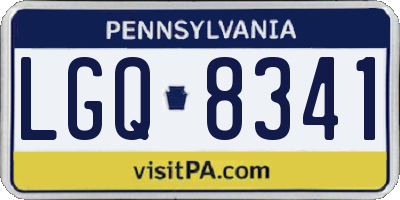PA license plate LGQ8341
