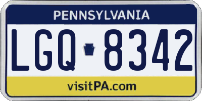 PA license plate LGQ8342