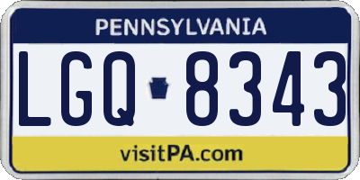 PA license plate LGQ8343