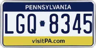 PA license plate LGQ8345