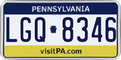PA license plate LGQ8346