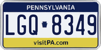 PA license plate LGQ8349