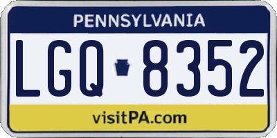 PA license plate LGQ8352