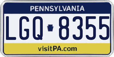 PA license plate LGQ8355