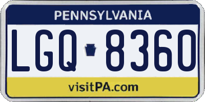 PA license plate LGQ8360