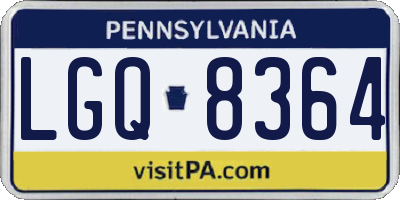 PA license plate LGQ8364