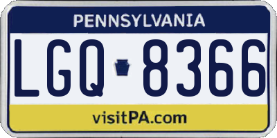 PA license plate LGQ8366