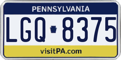 PA license plate LGQ8375