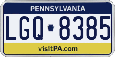 PA license plate LGQ8385