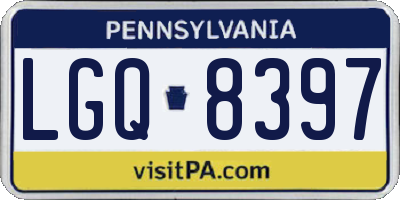 PA license plate LGQ8397