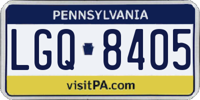 PA license plate LGQ8405