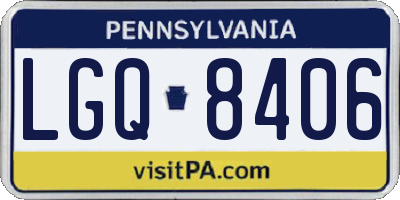 PA license plate LGQ8406