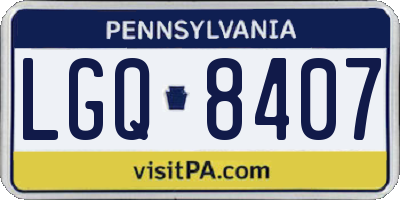 PA license plate LGQ8407