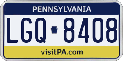 PA license plate LGQ8408