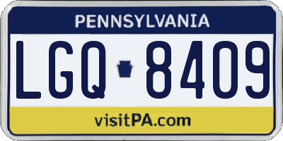 PA license plate LGQ8409