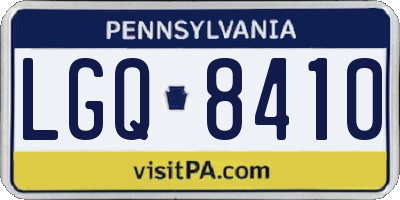PA license plate LGQ8410