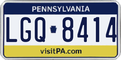 PA license plate LGQ8414