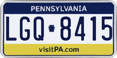 PA license plate LGQ8415