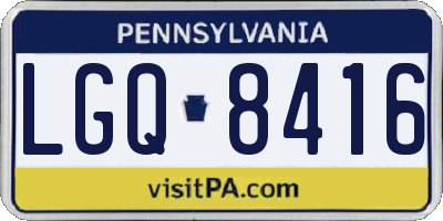 PA license plate LGQ8416