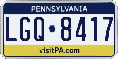 PA license plate LGQ8417