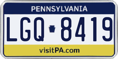 PA license plate LGQ8419