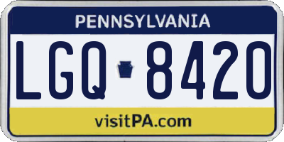 PA license plate LGQ8420