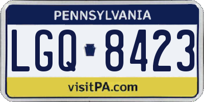 PA license plate LGQ8423