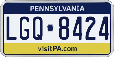 PA license plate LGQ8424