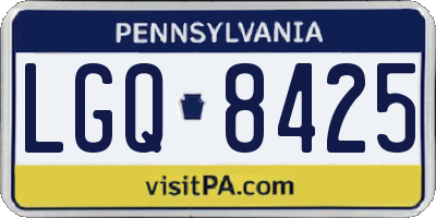 PA license plate LGQ8425