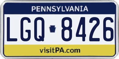 PA license plate LGQ8426