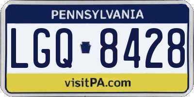PA license plate LGQ8428
