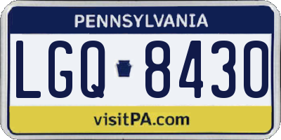 PA license plate LGQ8430