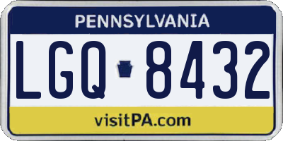 PA license plate LGQ8432