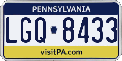 PA license plate LGQ8433