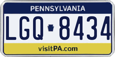 PA license plate LGQ8434