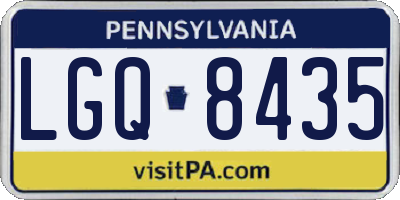 PA license plate LGQ8435