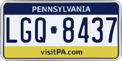 PA license plate LGQ8437