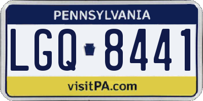 PA license plate LGQ8441